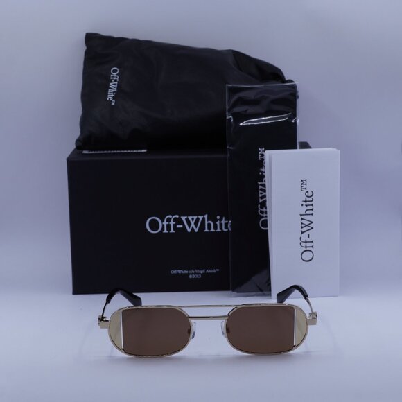 Off-White OERI14H LYNN 7664 Oval Sunglasses – Gold/Brown main image 6